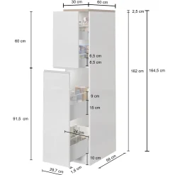 Garnero Arredamenti Dispensa cucina 30x165h cm scorrevole antracite grigio pietra Gourmet Antracite - Grigio pietra Sale