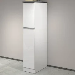 Garnero Arredamenti Dispensa cucina 30x165h cm scorrevole bianco grigio pietra Gourmet Bianco Lucido - Grigio pietra Outlet