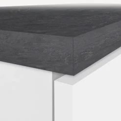 Garnero Arredamenti Dispensa cucina 30x165h cm scorrevole bianco grigio pietra Gourmet Bianco Lucido - Grigio pietra Outlet