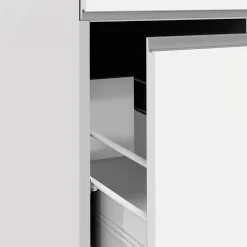 Garnero Arredamenti Dispensa cucina 30x165h cm scorrevole bianco grigio pietra Gourmet Bianco Lucido - Grigio pietra Outlet