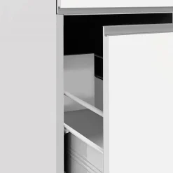 Garnero Arredamenti Dispensa cucina 30x165h cm scorrevole bianco rovere Gourmet Bianco Lucido - Rovere