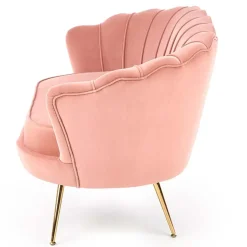 Garnero Arredamenti Divanetto 131x77cm 2 posti imbottito in velluto rosa antico gambe in oro Gabriella Tessuto Vellutino Rosa Clearance