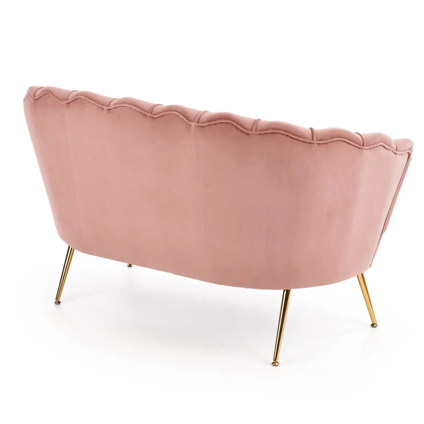 Garnero Arredamenti Divanetto 131x77cm 2 posti imbottito in velluto rosa antico gambe in oro Gabriella Tessuto Vellutino Rosa Clearance