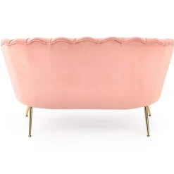 Garnero Arredamenti Divanetto 131x77cm 2 posti imbottito in velluto rosa antico gambe in oro Gabriella Tessuto Vellutino Rosa Clearance