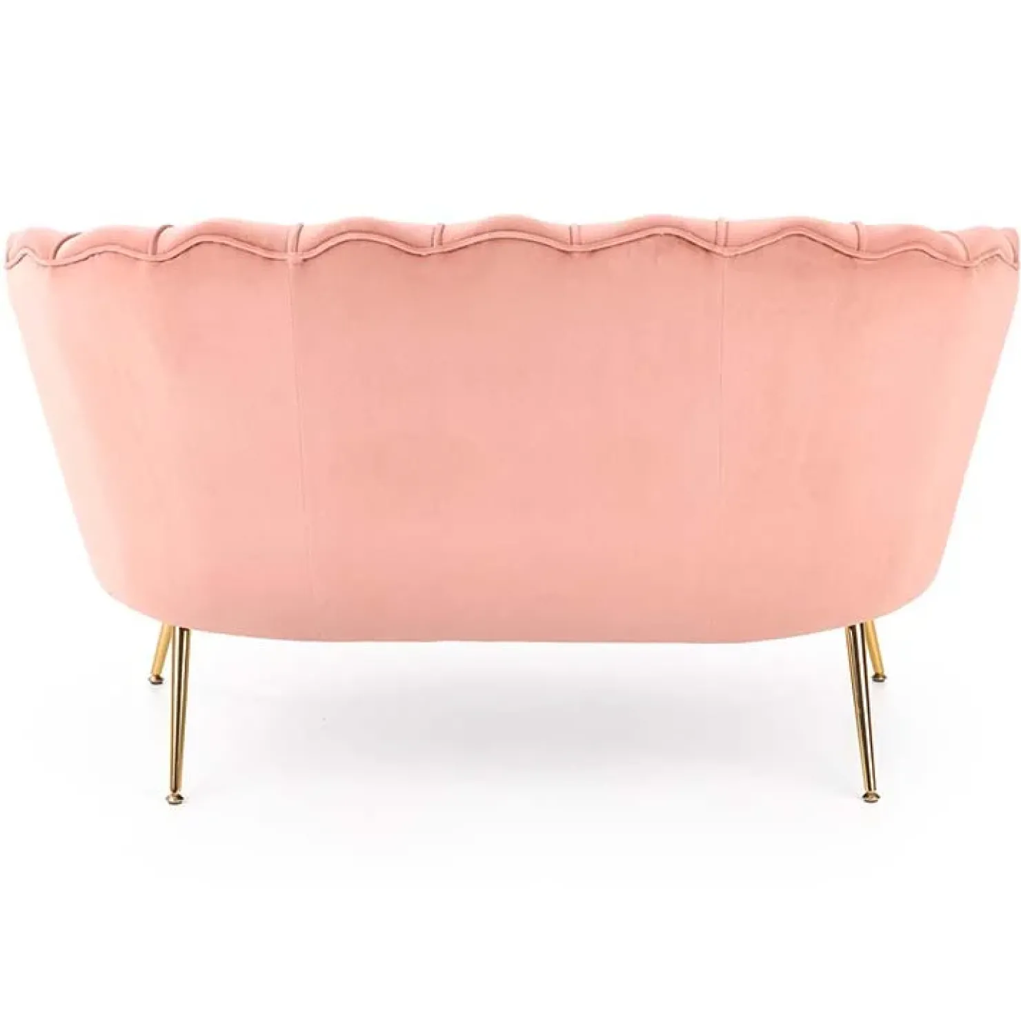 Garnero Arredamenti Divanetto 131x77cm 2 posti imbottito in velluto rosa antico gambe in oro Gabriella Tessuto Vellutino Rosa Clearance