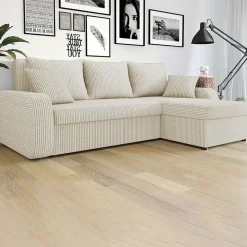 Garnero Arredamenti Divano angolare letto 238x147cm 3 posti velluto a coste beige Flow Velluto Poso Beige Sale