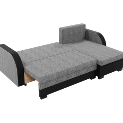 Garnero Arredamenti Divano angolare letto 230x140cm 3 posti grigio chiaro nero Metz Best