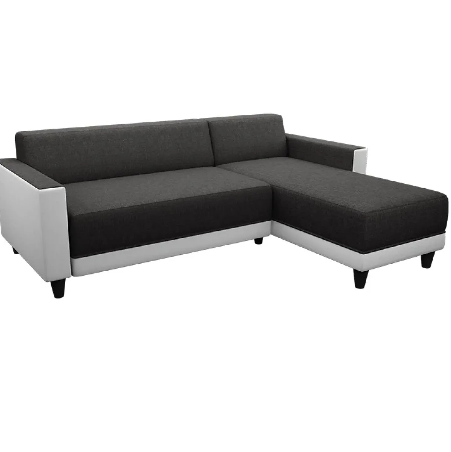 Garnero Arredamenti Divano angolare reversibile 3 posti 197cm bianco antracite Sullivan Discount