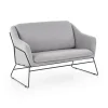 Garnero Arredamenti Divano imbottito moderno 125x83cm grigio nero Erminia 2 Online