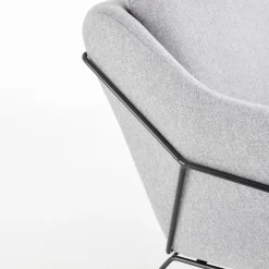 Garnero Arredamenti Divano imbottito moderno 125x83cm grigio nero Erminia 2 Online