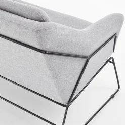 Garnero Arredamenti Divano imbottito moderno 125x83cm grigio nero Erminia 2 Online