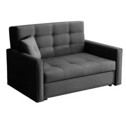 Garnero Arredamenti Divano letto 2 posti 133cm imbottito in tessuto antracite Isidore Tessuto Trama Fine Tatum Grigio Scuro Online