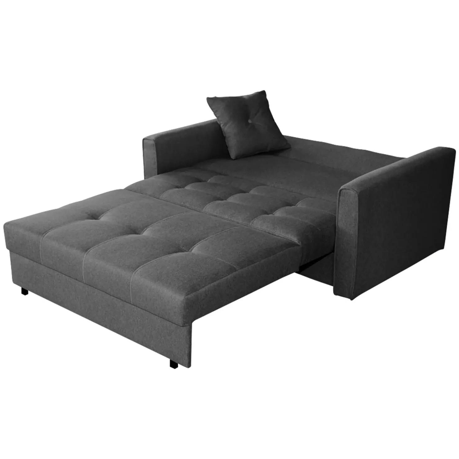 Garnero Arredamenti Divano letto 2 posti 133cm imbottito in tessuto antracite Isidore Tessuto Trama Fine Tatum Grigio Scuro Online