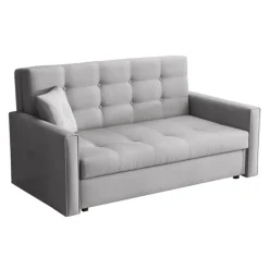 Garnero Arredamenti Divano letto 3 posti 153cm imbottito in tessuto grigio Isidore Online
