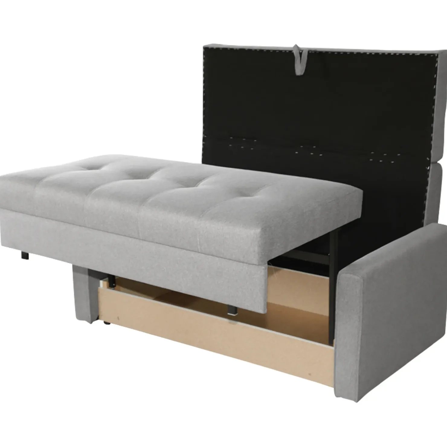 Garnero Arredamenti Divano letto 3 posti 153cm imbottito in tessuto grigio Isidore Online