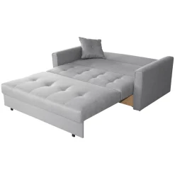 Garnero Arredamenti Divano letto 3 posti 153cm imbottito in tessuto grigio Isidore Online