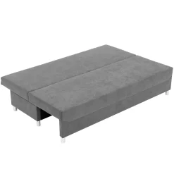 Garnero Arredamenti Divano letto 3 posti 192cm pieghevole matrimoniale grigio beige Titus Tessuto Vellutato Alova Grigio Beige Scuro