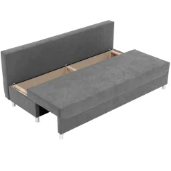 Garnero Arredamenti Divano letto 3 posti 192cm pieghevole matrimoniale grigio beige Titus Tessuto Vellutato Alova Grigio Beige Scuro