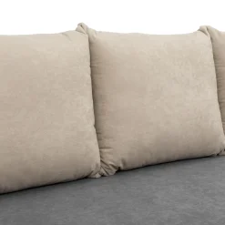 Garnero Arredamenti Divano letto 3 posti 192cm pieghevole matrimoniale grigio beige Titus Tessuto Vellutato Alova Grigio Beige Scuro