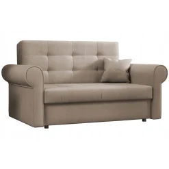 Garnero Arredamenti Divano letto 2 posti imbottito in tessuto matrimoniale 148cm beige Jamar