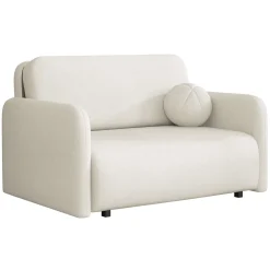 Garnero Arredamenti Divano letto 2 posti 130x103 cm con contenitore e cuscino tessuto velo panna Reposa Tessuto Velo Bianco Online