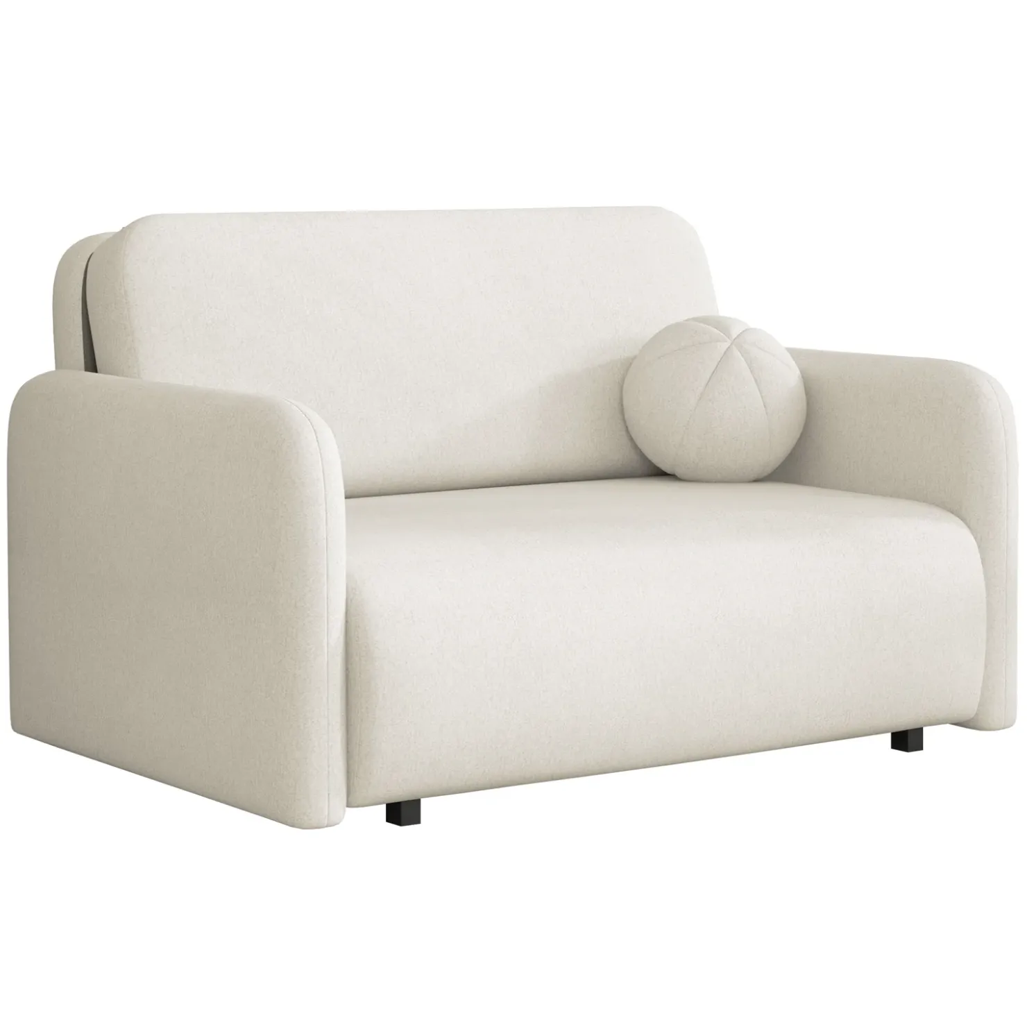 Garnero Arredamenti Divano letto 2 posti 130x103 cm con contenitore e cuscino tessuto velo panna Reposa Tessuto Velo Bianco Online