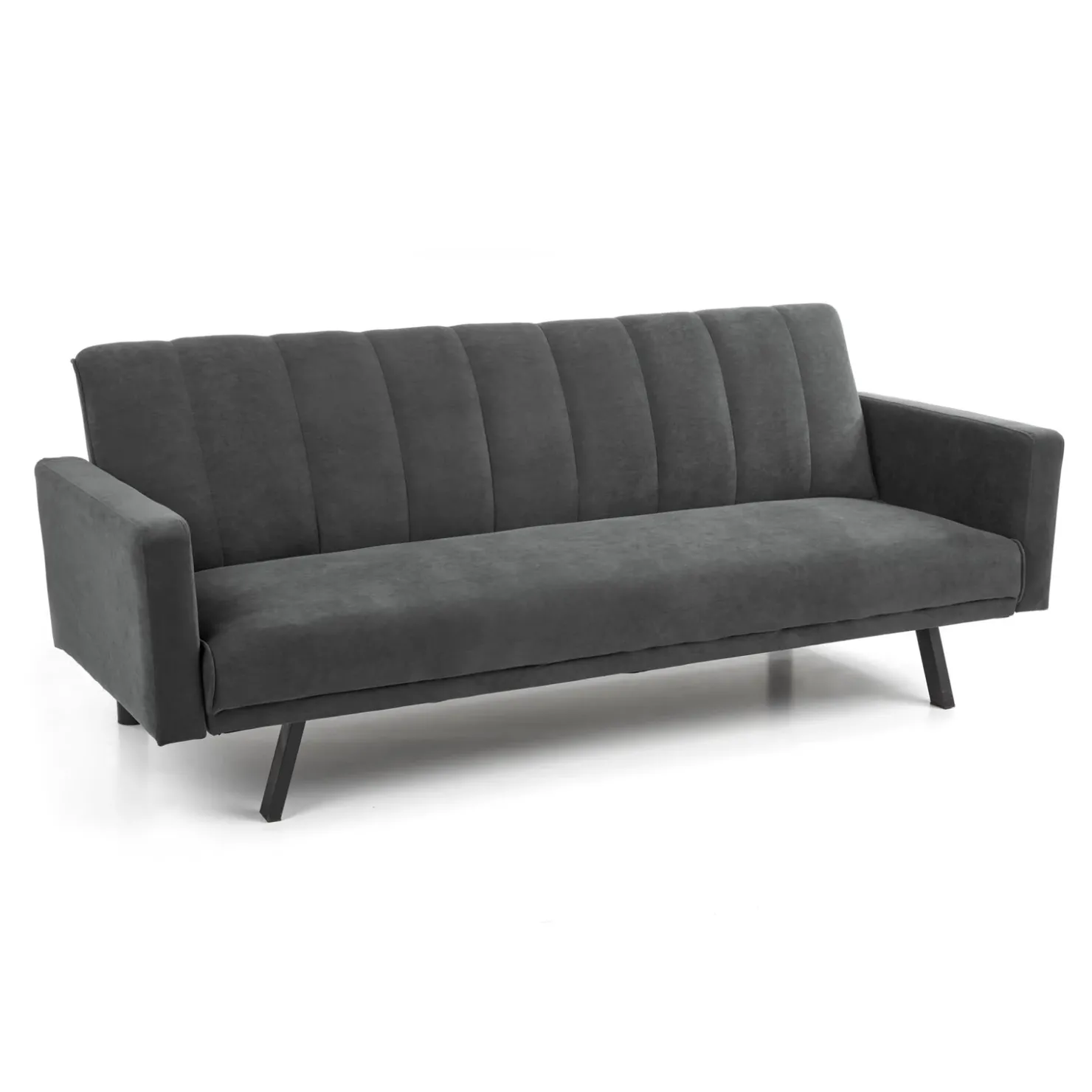 Garnero Arredamenti Divano letto 3 posti 192x82 cm velluto Nespolo Grigio scuro Sale