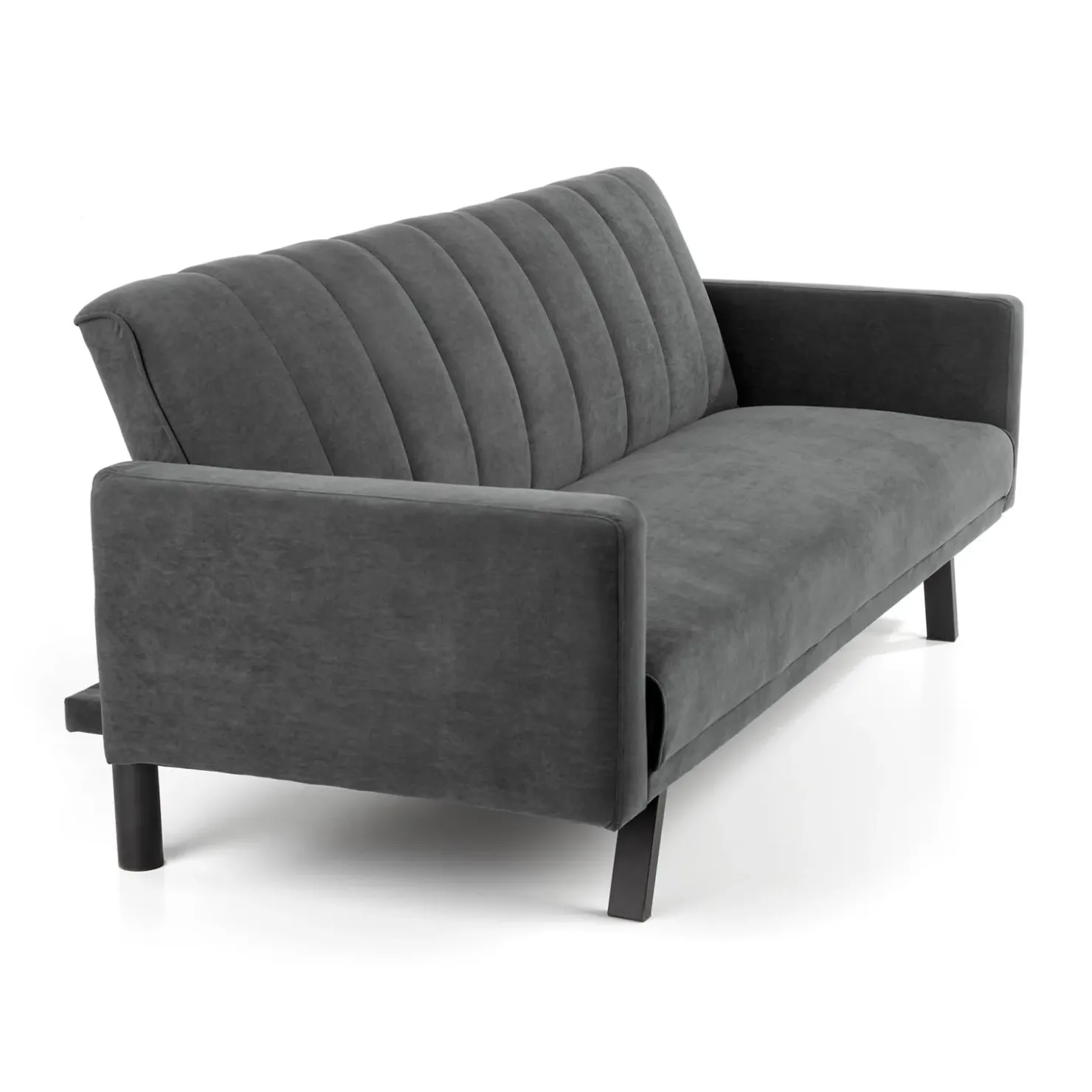 Garnero Arredamenti Divano letto 3 posti 192x82 cm velluto Nespolo Grigio scuro Sale