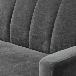 Garnero Arredamenti Divano letto 3 posti 192x82 cm velluto Nespolo Grigio scuro Sale