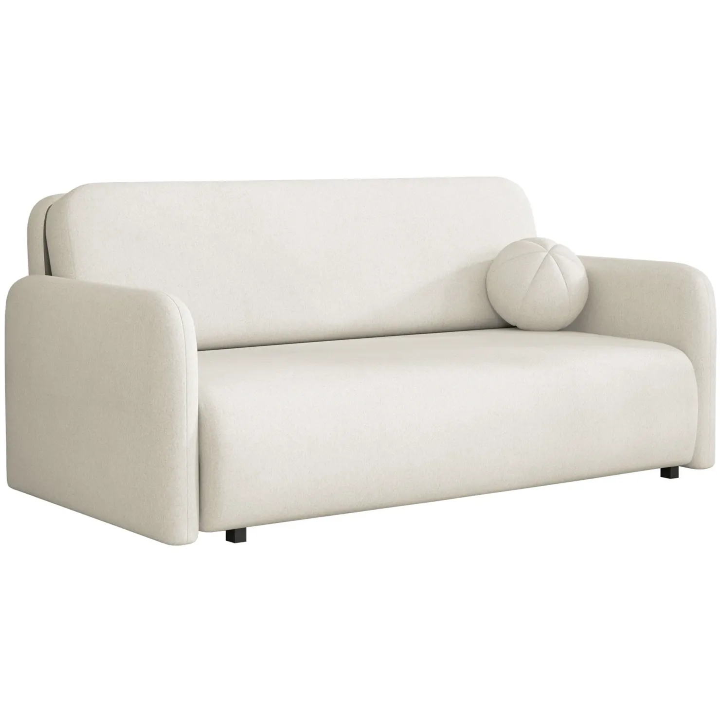 Garnero Arredamenti Divano letto 3 posti 170x103 cm con contenitore e cuscino tessuto velo panna Reposa Tessuto Velo Bianco Online