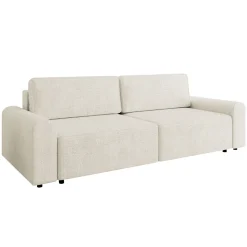 Garnero Arredamenti Divano letto 3 posti 240x95 cm con box contenitore a trama sottile beige Olivon Sale