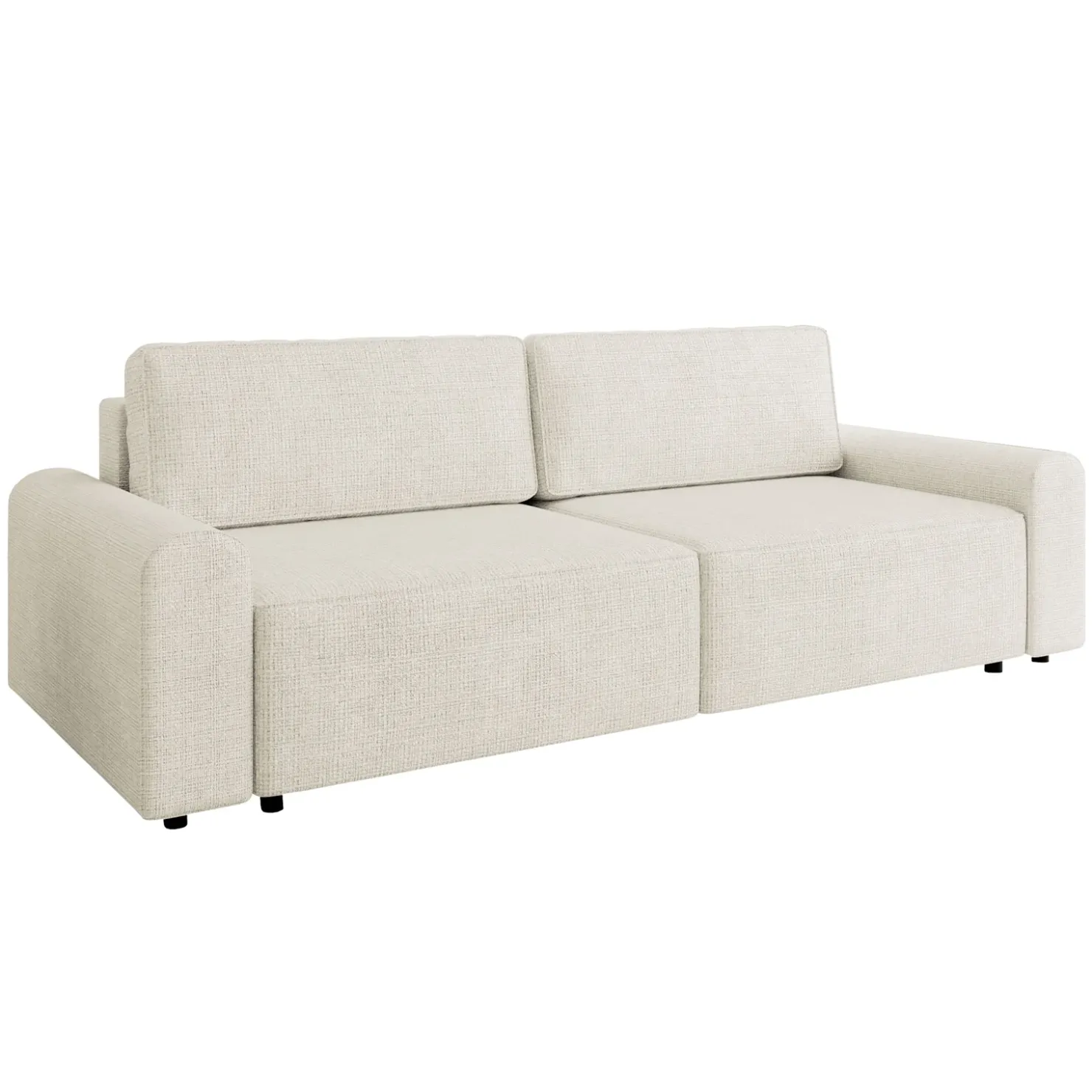 Garnero Arredamenti Divano letto 3 posti 240x95 cm con box contenitore a trama sottile beige Olivon Sale