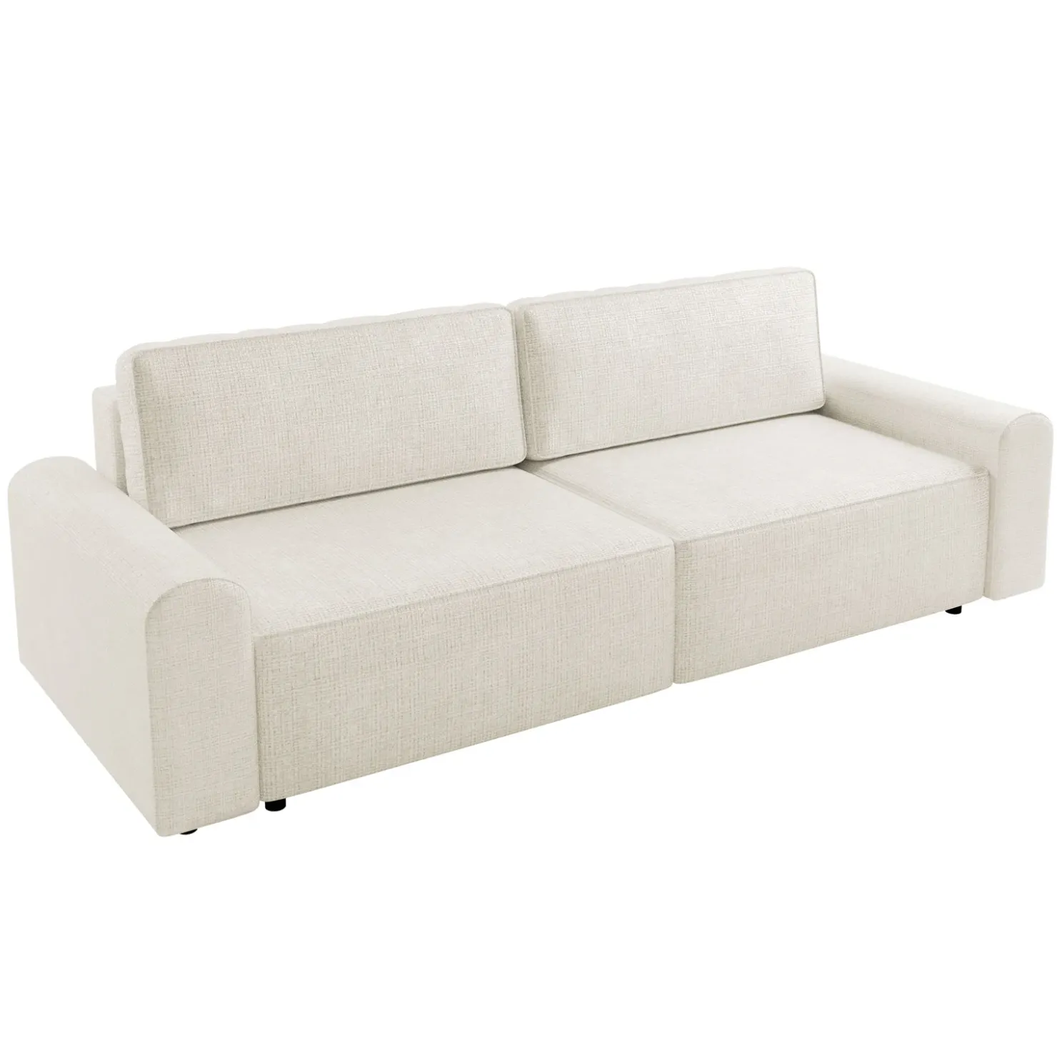 Garnero Arredamenti Divano letto 3 posti 240x95 cm con box contenitore a trama sottile beige Olivon Sale