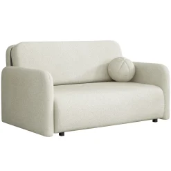 Garnero Arredamenti Divano letto 2 posti 150x103 cm con contenitore e cuscino Reposa Tessuto Bouclé Beige Chiaro Online