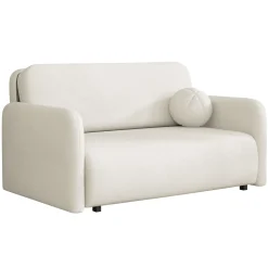 Garnero Arredamenti Divano letto 2 posti 150x103 cm con contenitore e cuscino tessuto velo panna Reposa Tessuto Velo Bianco Discount