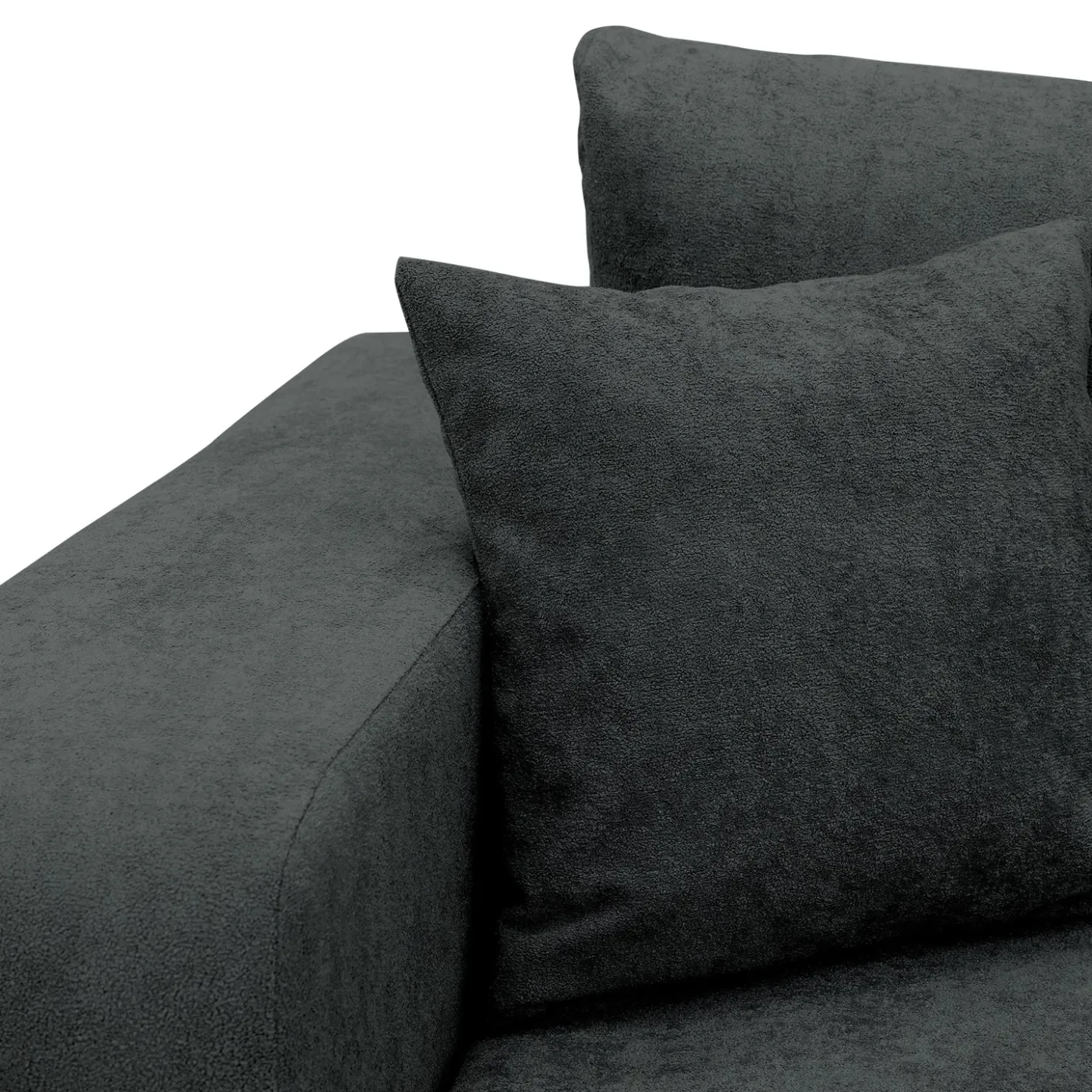 Garnero Arredamenti Divano letto 3 posti 248x90cm con contenitore in Floty Tessuto Velo Nero Sale