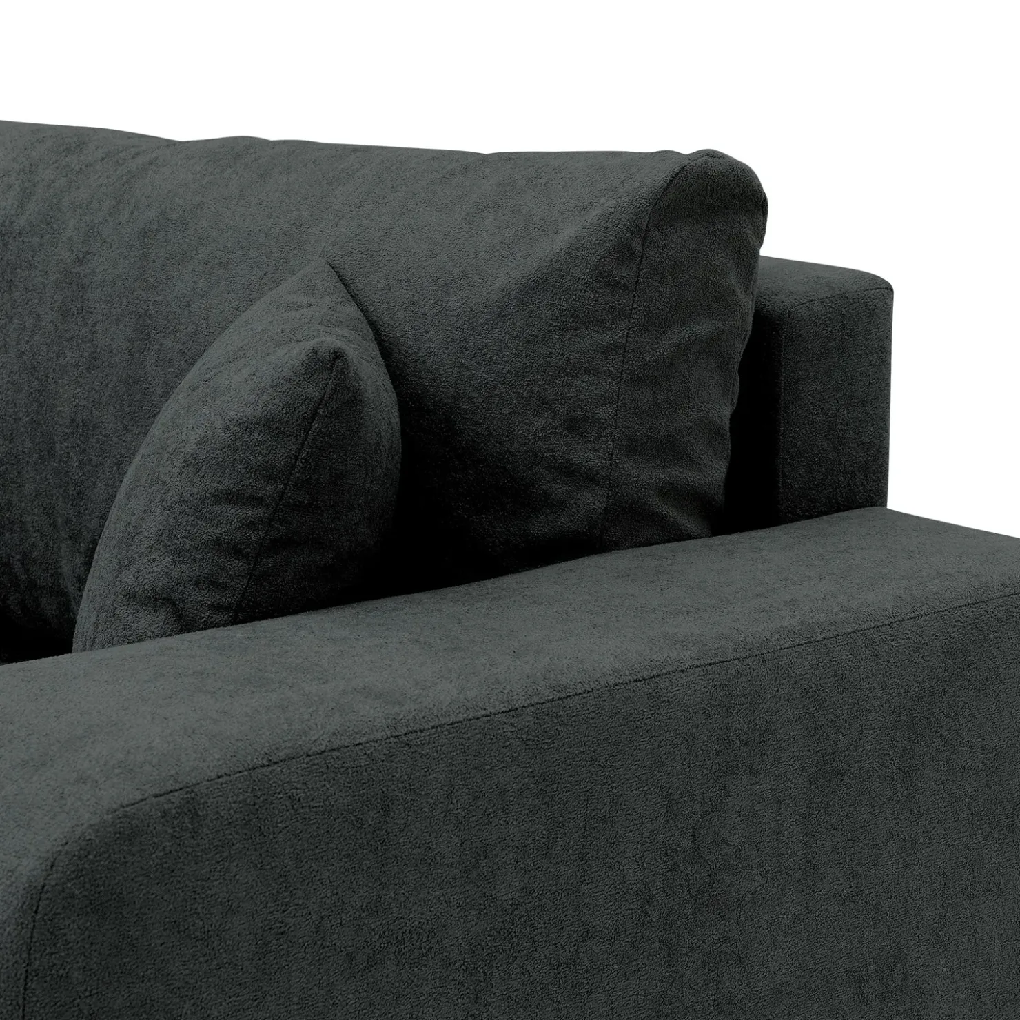 Garnero Arredamenti Divano letto 3 posti 248x90cm con contenitore in Floty Tessuto Velo Nero Sale