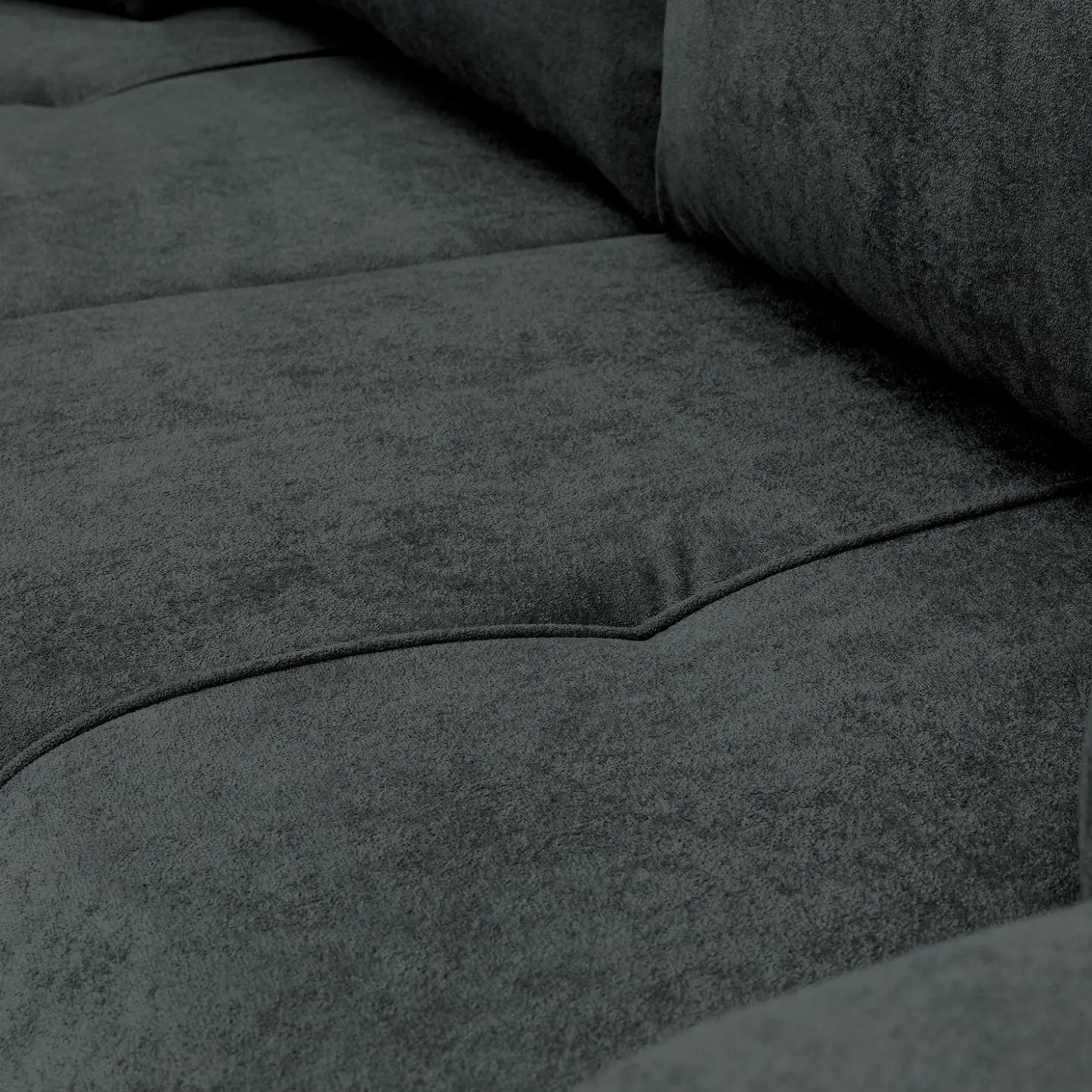 Garnero Arredamenti Divano letto 3 posti 248x90cm con contenitore in Floty Tessuto Velo Nero Sale