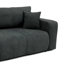 Garnero Arredamenti Divano letto 3 posti 248x90cm con contenitore in Floty Tessuto Velo Nero Sale