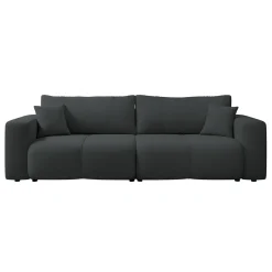 Garnero Arredamenti Divano letto 3 posti 248x90cm con contenitore in Floty Tessuto Velo Nero Sale