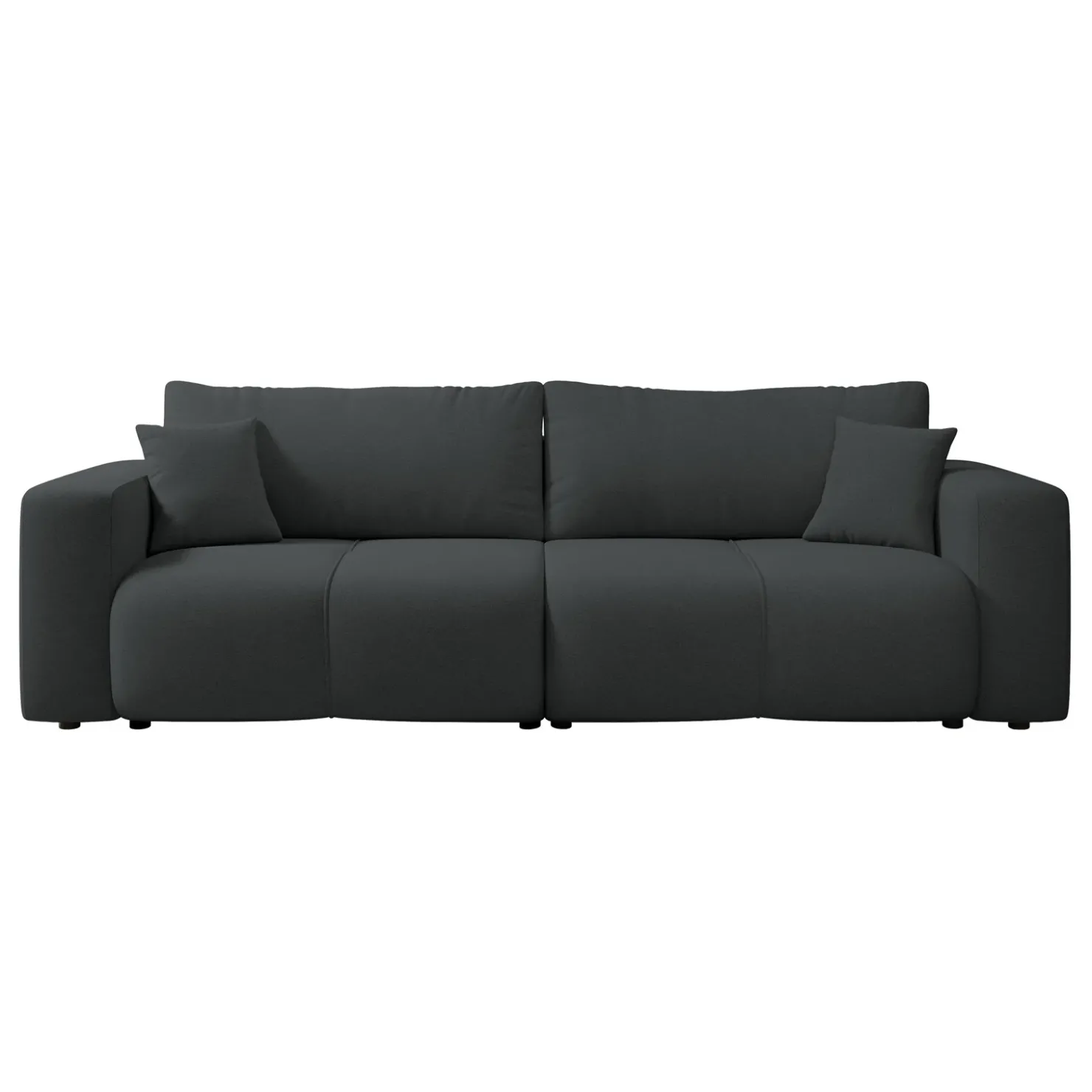 Garnero Arredamenti Divano letto 3 posti 248x90cm con contenitore in Floty Tessuto Velo Nero Sale