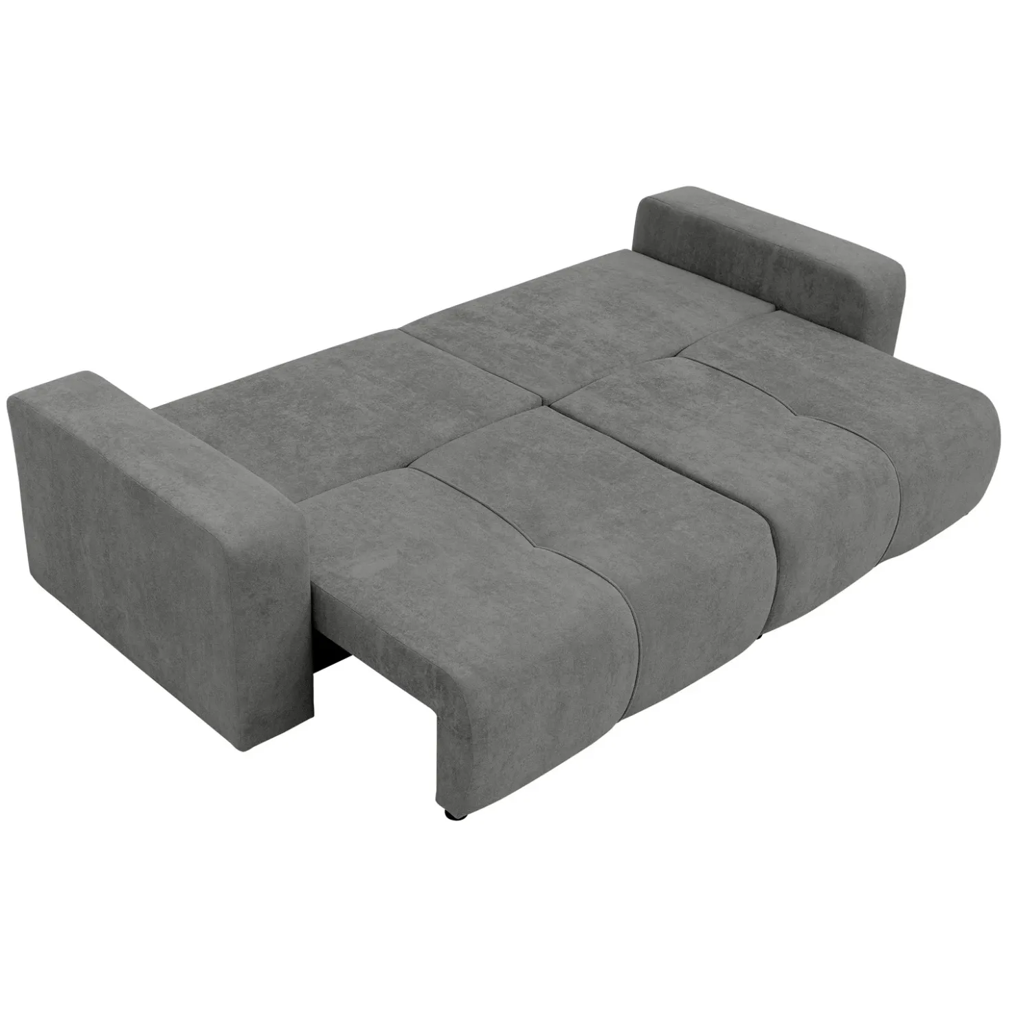 Garnero Arredamenti Divano letto 3 posti 248x90cm con contenitore in Floty Tessuto Velo Grigio Scuro Clearance