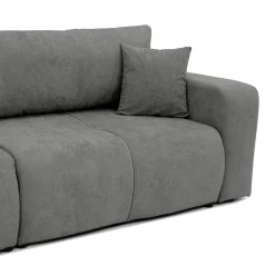 Garnero Arredamenti Divano letto 3 posti 248x90cm con contenitore in Floty Tessuto Velo Grigio Scuro Clearance