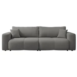 Garnero Arredamenti Divano letto 3 posti 248x90cm con contenitore in Floty Tessuto Velo Grigio Scuro Clearance