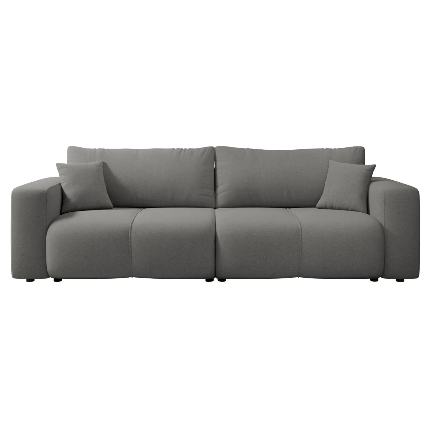 Garnero Arredamenti Divano letto 3 posti 248x90cm con contenitore in Floty Tessuto Velo Grigio Scuro Clearance