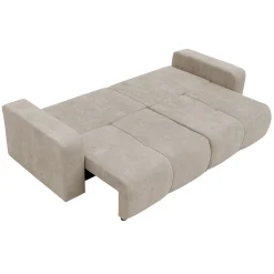 Garnero Arredamenti Divano letto 3 posti 248x90cm con contenitore in Floty Tessuto Velo Beige