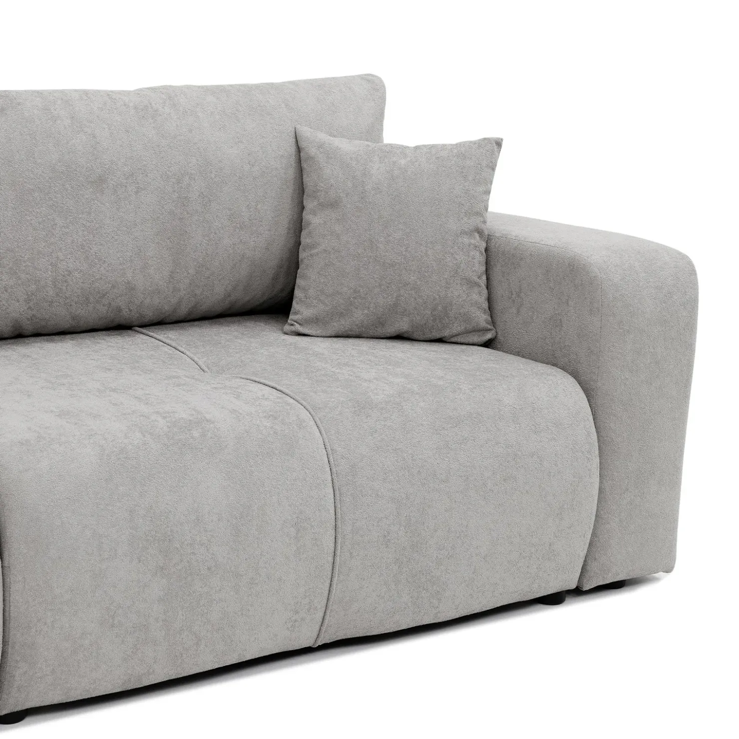 Garnero Arredamenti Divano letto 3 posti 248x90cm con contenitore in Floty Tessuto Velo Grigio Chiaro Sale