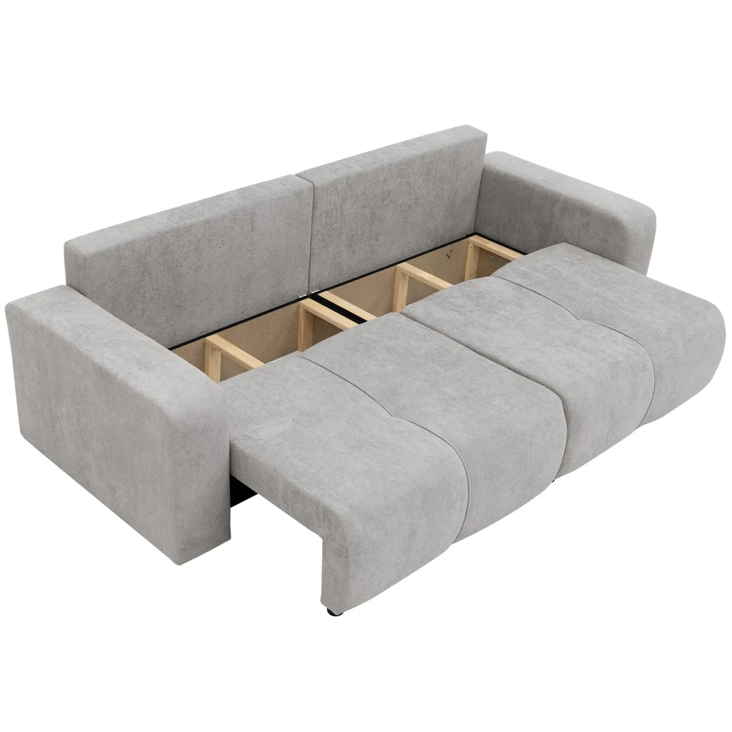 Garnero Arredamenti Divano letto 3 posti 248x90cm con contenitore in Floty Tessuto Velo Grigio Chiaro Sale