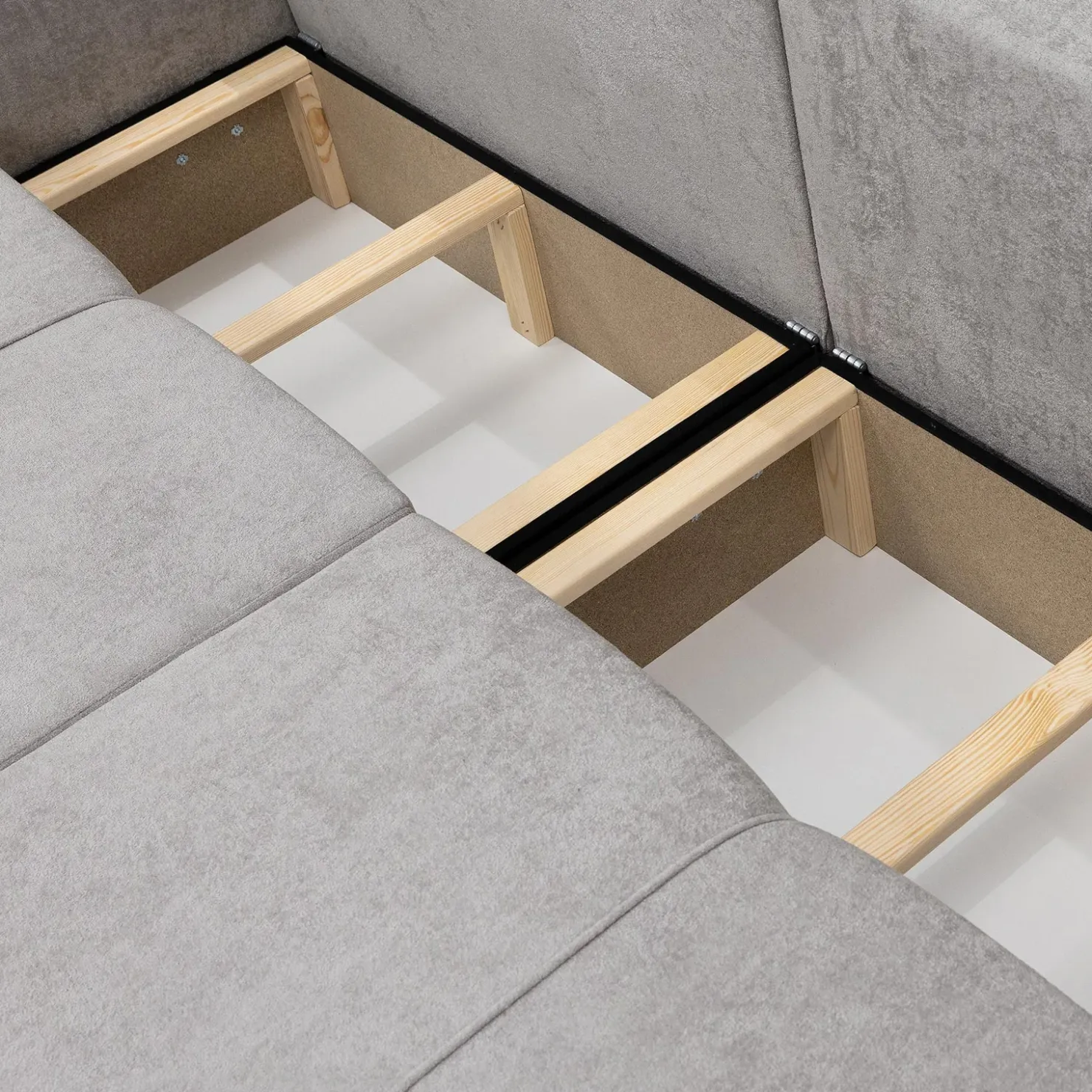 Garnero Arredamenti Divano letto 3 posti 248x90cm con contenitore in Floty Tessuto Velo Grigio Chiaro Sale