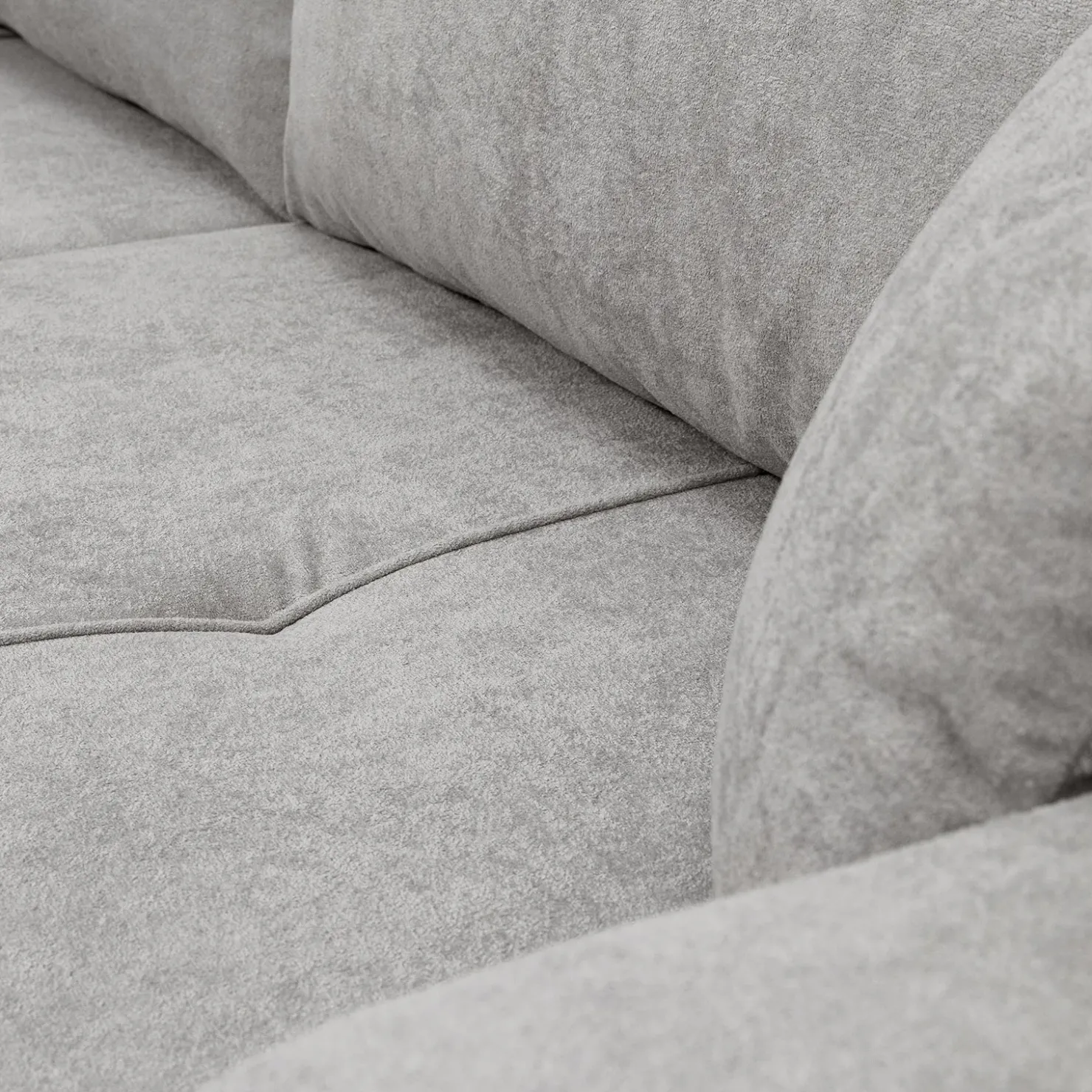 Garnero Arredamenti Divano letto 3 posti 248x90cm con contenitore in Floty Tessuto Velo Grigio Chiaro Sale